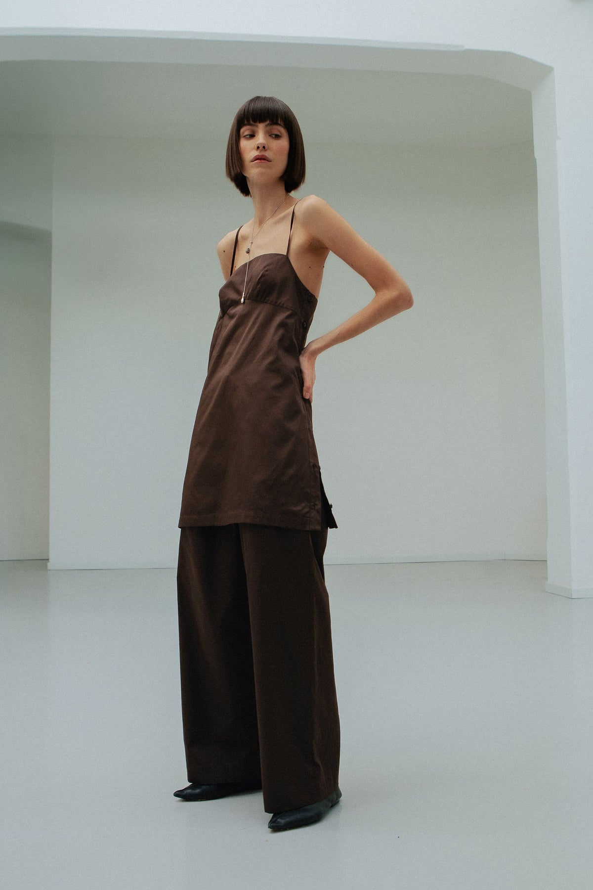 Lina Dress in Smoky Quartz by Laete