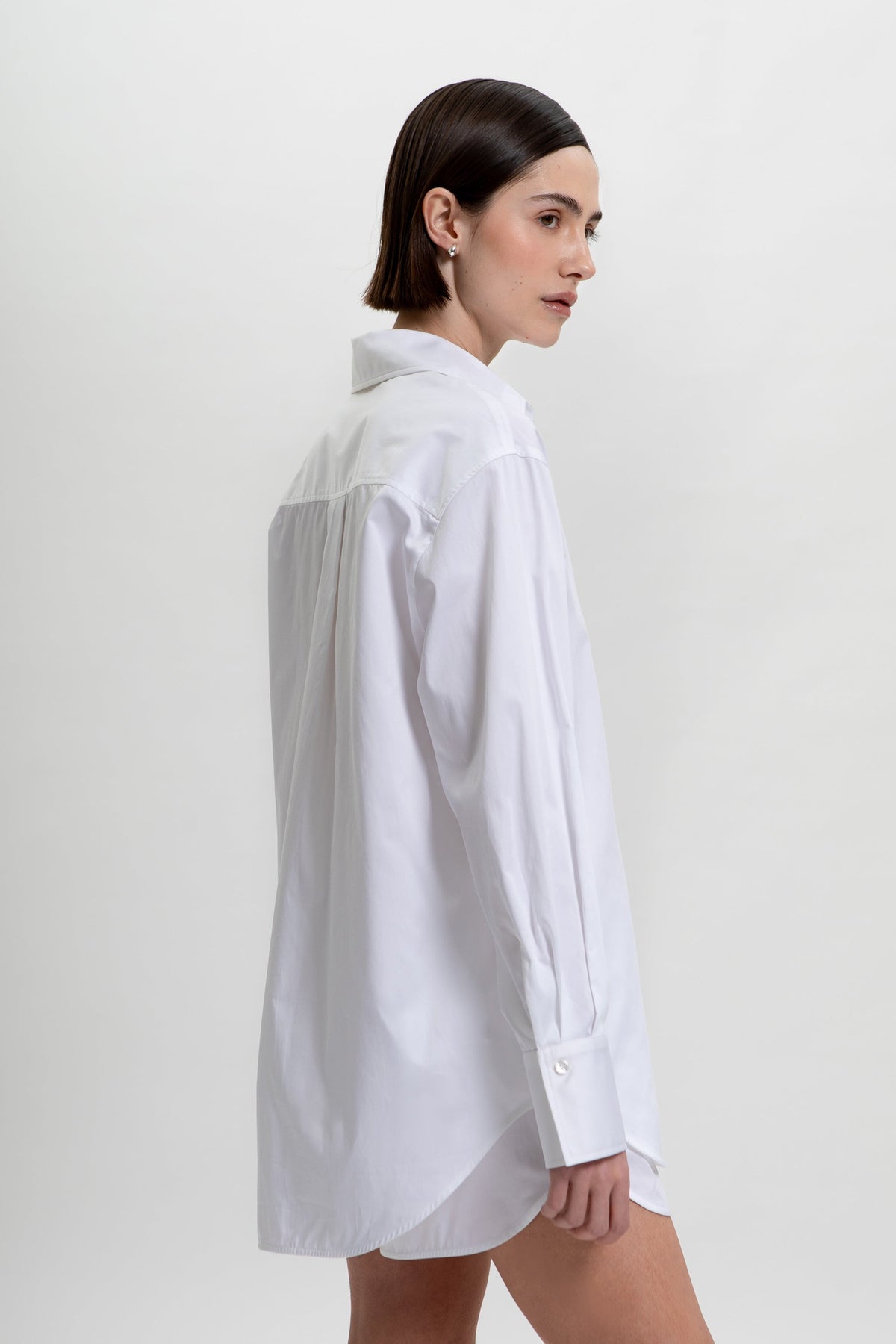 Aura Oversized Shirt in White Agate by Laete