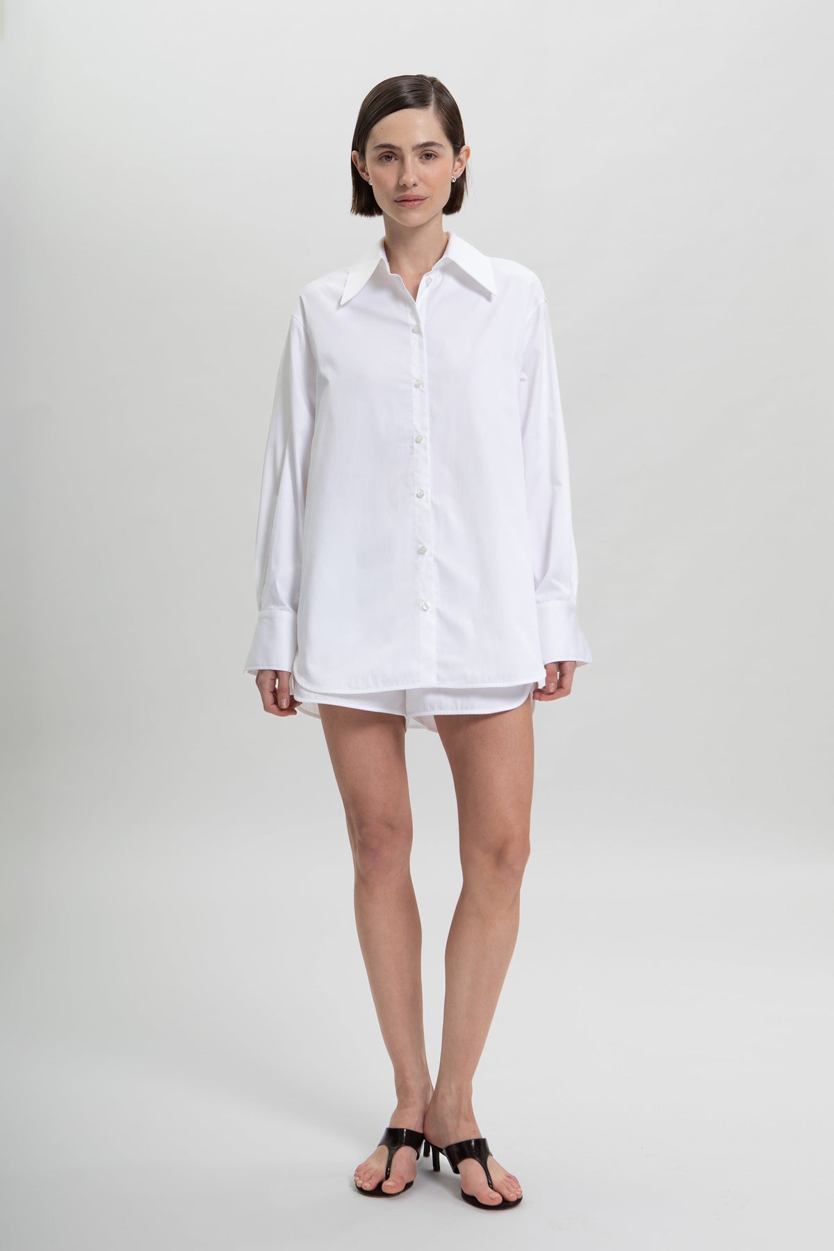 Aura Oversized Shirt in White Agate by Laete