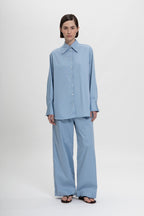 Aura Oversized Shirt in Blue Calcite by Laete