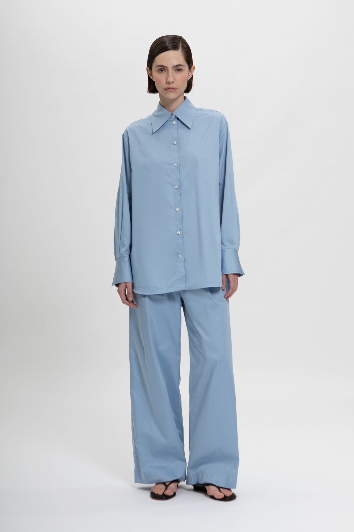 Aura Oversized Shirt in Blue Calcite by Laete