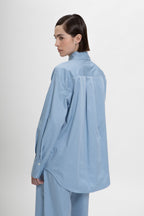 Aura Oversized Shirt in Blue Calcite by Laete