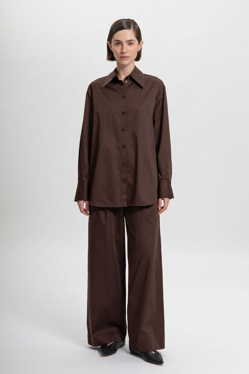 Aura Oversized Shirt in Smoky Quartz by Laete