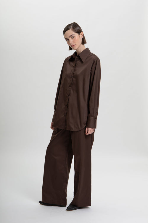 Aura Oversized Shirt in Smoky Quartz by Laete