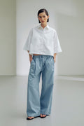 Prism Boxy Shirt in White Agate by Laete