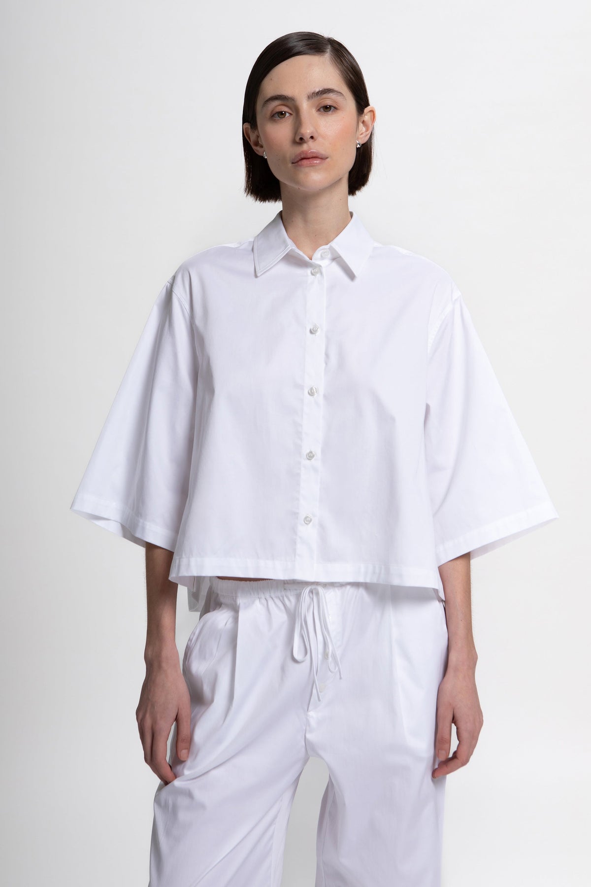 Prism Boxy Shirt in White Agate by Laete