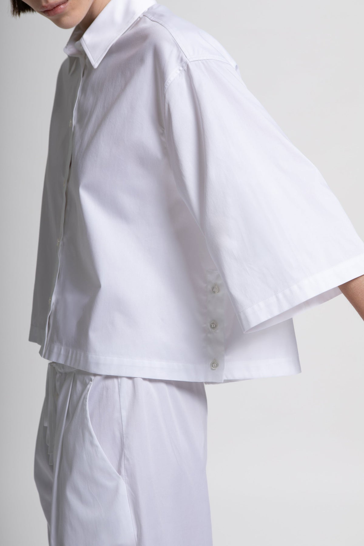 Prism Boxy Shirt in White Agate by Laete