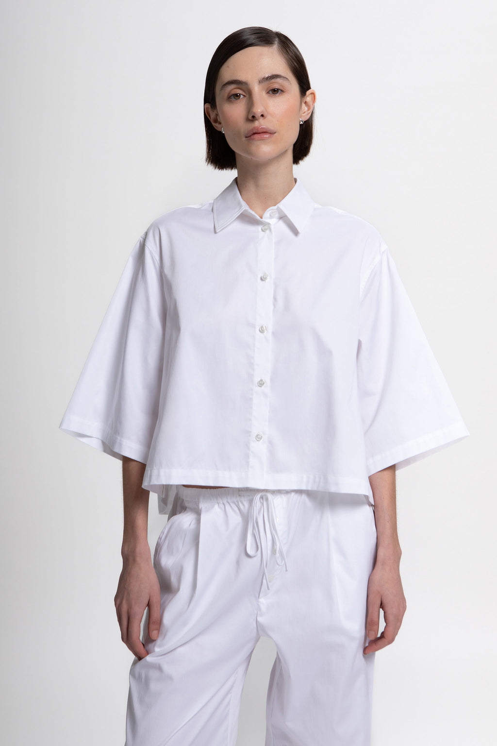 Prism Boxy Shirt in White Agate by Laete