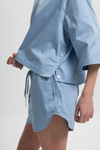 Prism Boxy Shirt in Blue Calcite by Laete