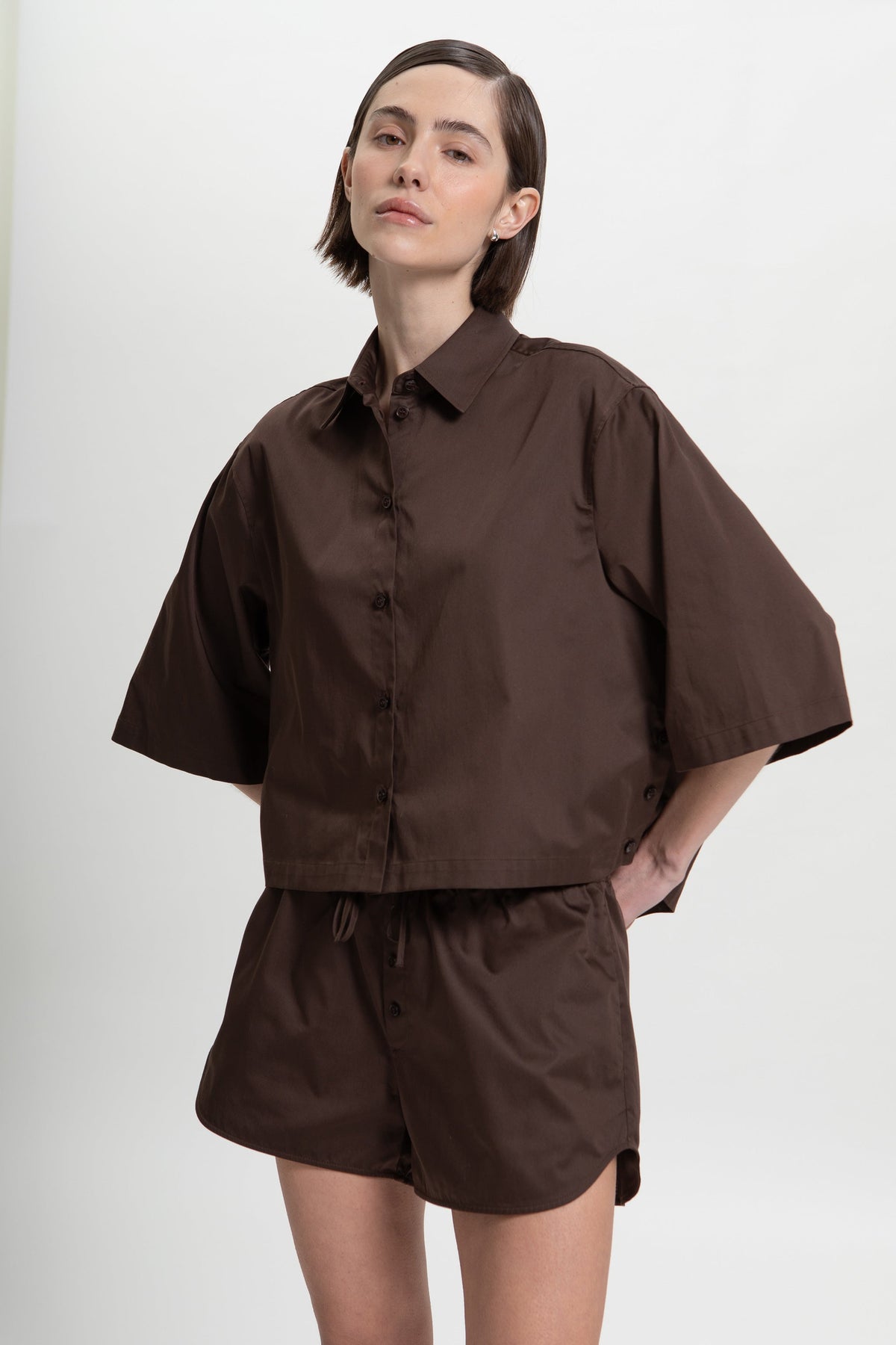 Prism Boxy Shirt in Smoky Quartz by Laete