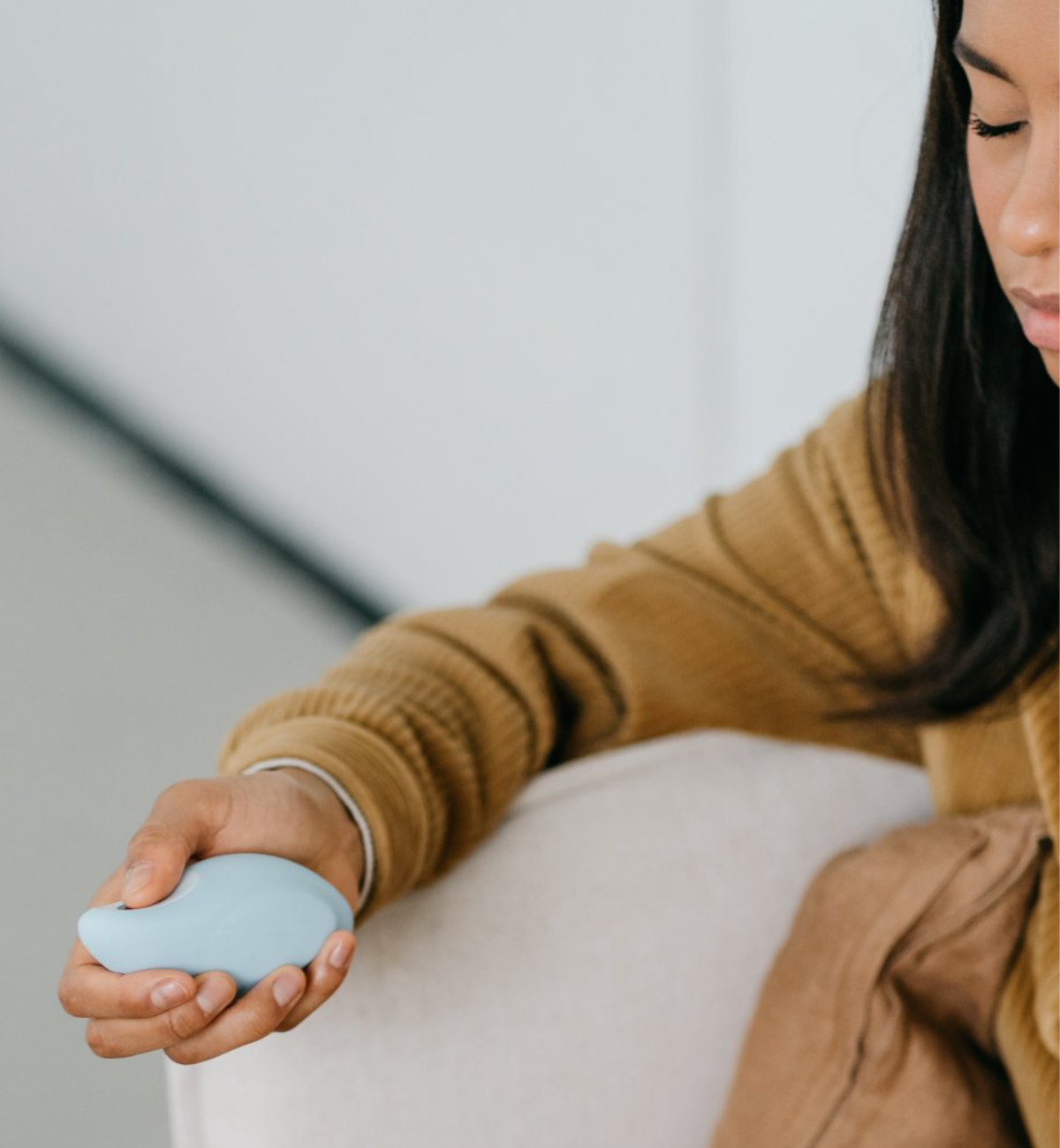 woman holding moonbird